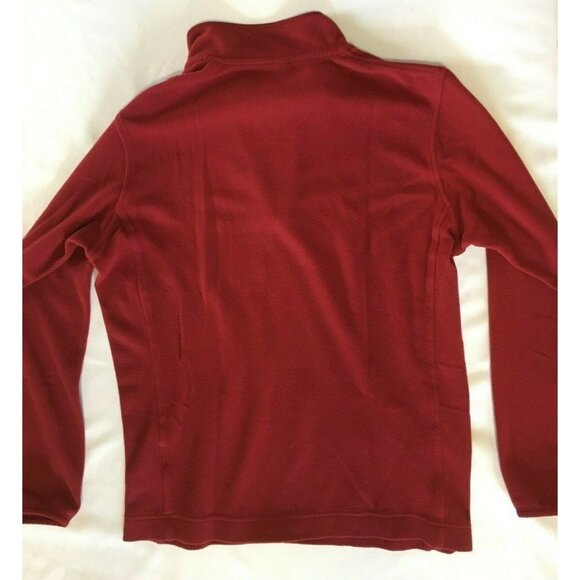 Uniqlo Women Fleece Jacket Sweater 1/4 Zip Size M Burgundy Lightweight Pullover - Picture 4 of 8